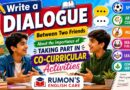 Write a dialogue between two friends about the importance of taking part in co-curricular activities
