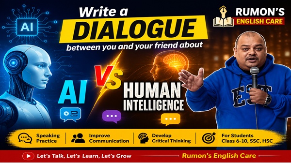 Write a dialogue between you and your friend about Human Intelligence Vs AI